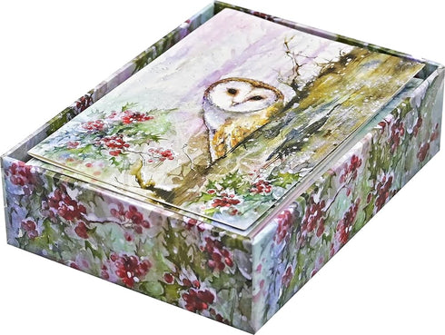 HOLIDAY BOXED WOODLAND OWL